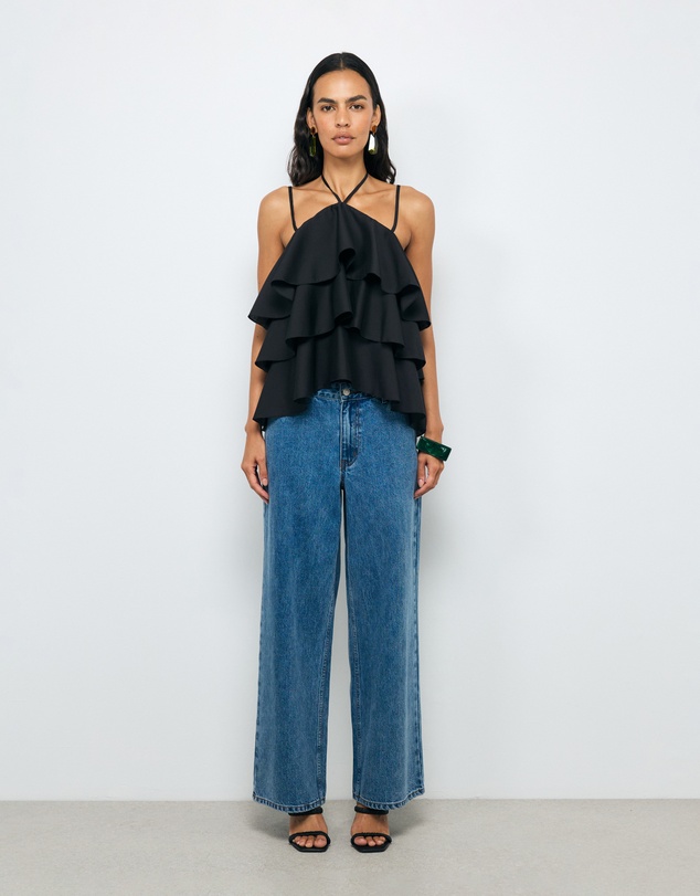 AERE - Giselle Tiered Halter Top