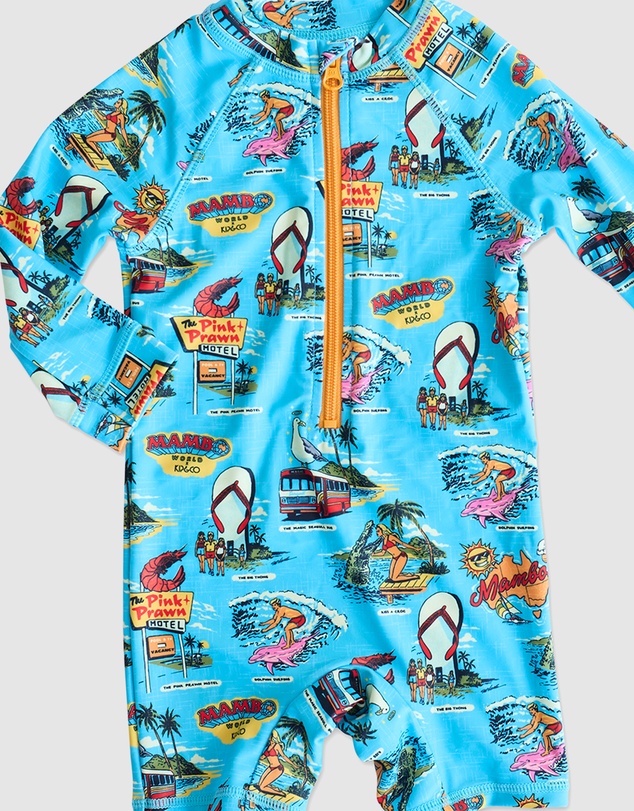 Kip&Co - KipCo x Mambo Mambo World Long Sleeve Zip Bathers - Babies