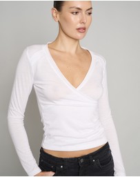 Love and Nostalgia - No Biggie Long Sleeve Top - White