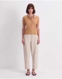 Sportscraft - Cotton Cable Short Sleeve Knit Top