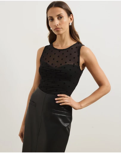 Atmos&Here - Aria Polka Dot Sheer Tank Top