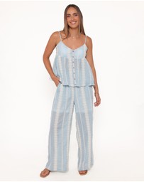 Petal & Pup - Mila Embroidered Pant Set - Light Blue