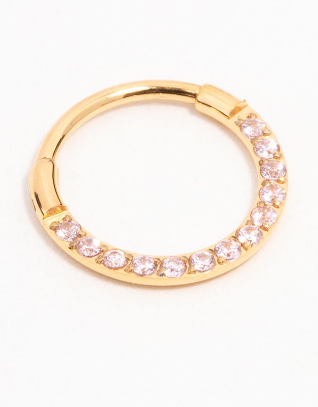 Lovisa - Gold Plated Surgical Steel Cubic Zirconia Clicker Earring 8MM