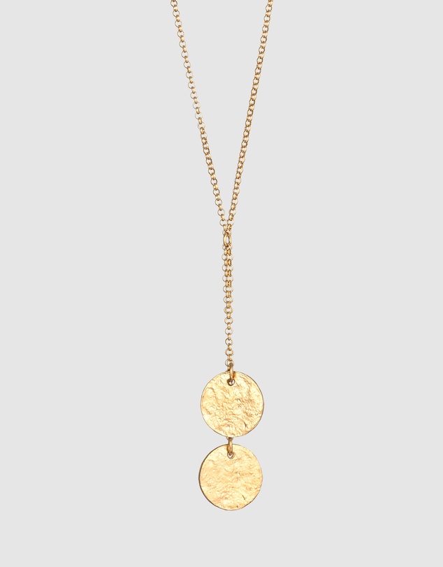 Elli Jewelry - Hammered Coin Cascade Necklace in Gold-Plated 925 Silver