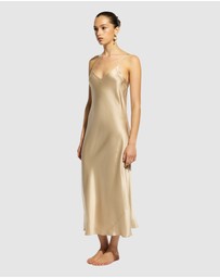 GINIA - Silk Long Nite V Neck