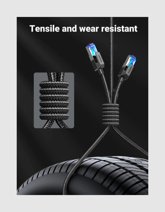 Ugreen - UGREEN 2m Cat8 LAN CableNetwork Cable Black