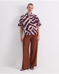 Sportscraft - Penny Short Sleeve Cotton Silk Blouse