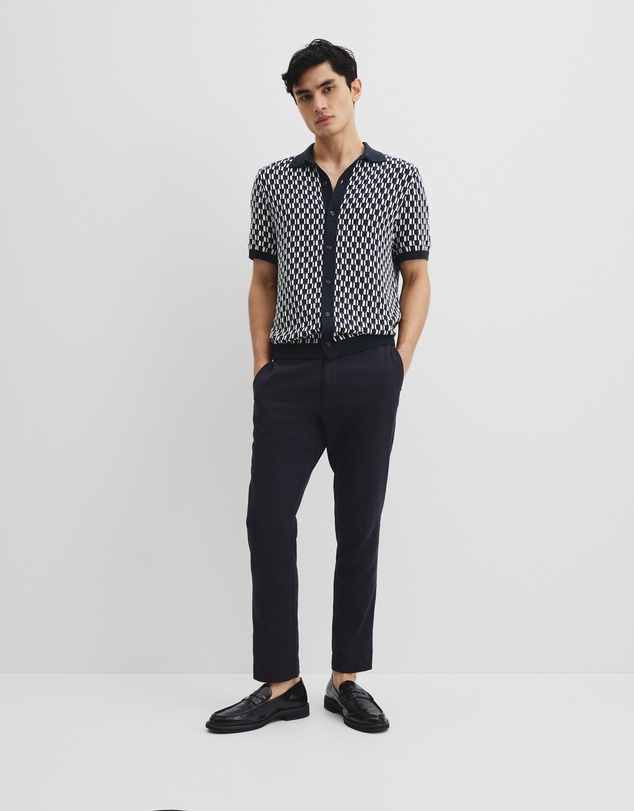 Country Road - Cotton Short Sleeve Geometric Knit Shirt