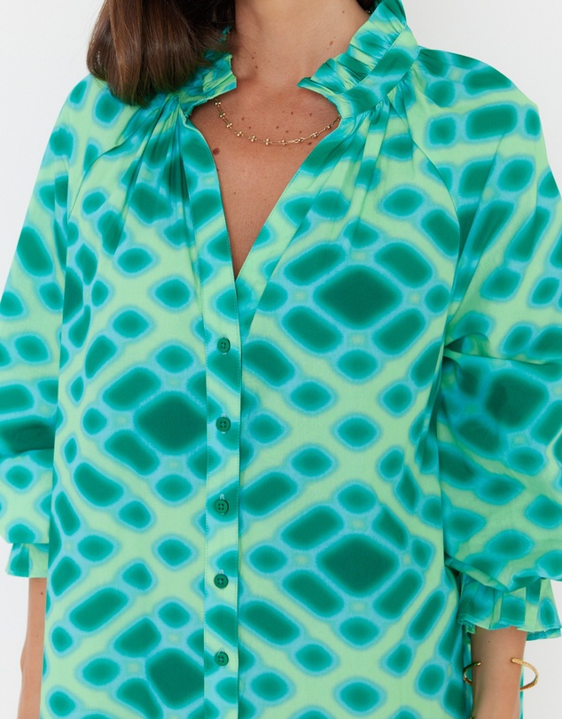 ALEXANDRA - Ollie Dress Emerald Crosshatch