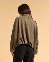 MVN - Faux Suede Bomber Jacket
