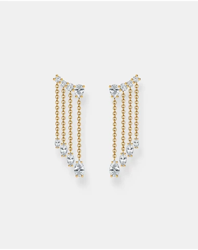 THOMAS SABO - THOMAS SABO Waterfall Earrings with White Stones Gold