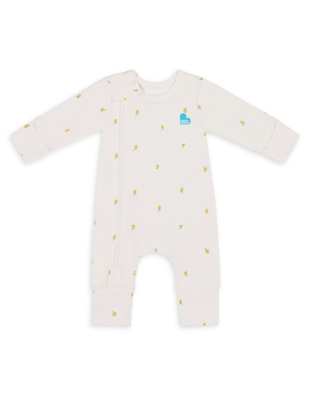 Love to Dream - Side Zip Romper Bamboo Cream Lemons