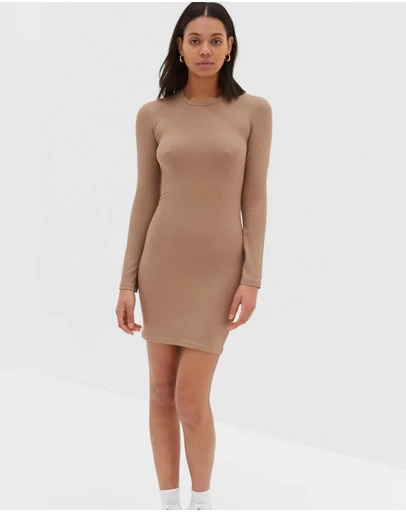 Style Addict - Long Sleeve Ribbed Dress