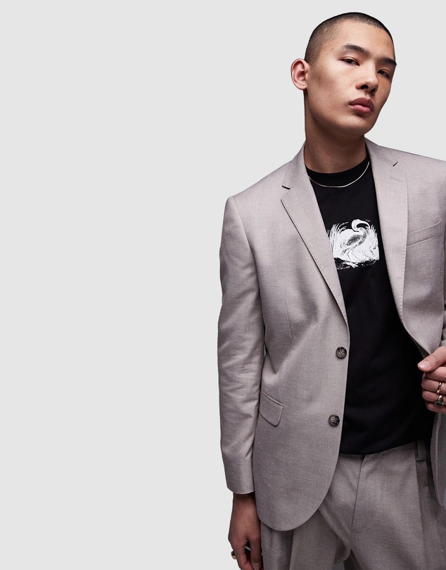 Topman - Slim Linen Suit Jacket