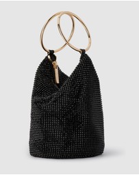 Olga Berg - Ellie Crystal Mesh Ring Handle Bag