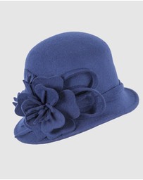 Max Alexander - Winter Felt Blue Cloche Hat