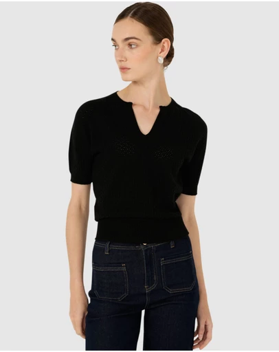 SACHA DRAKE - Henley Knit Top