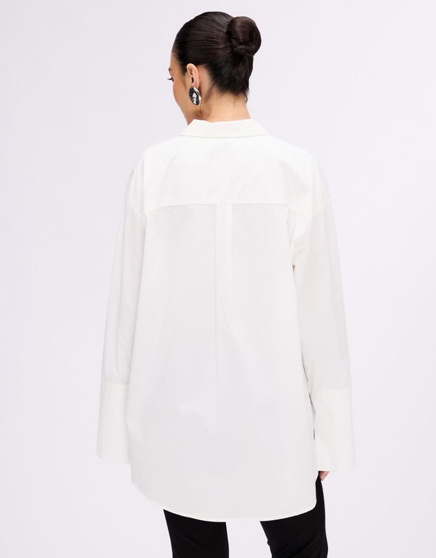 Revibe - Repaired Minima Esenciales Raine Cotton Shirt With Wide Cuffs - AU 10