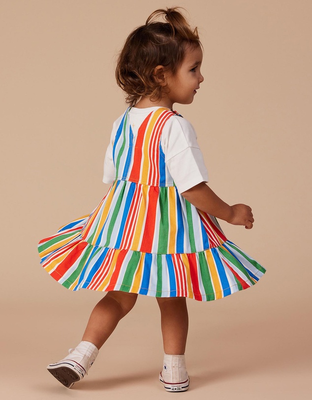 Goldie + Ace - Tully Tiered Pinafore Dress Land Down Under Stripe- ICONIC EXCLUSIVE