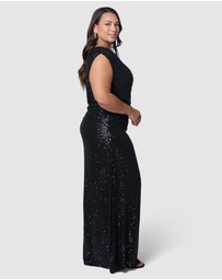 Pink Dusk by Curve Project - Platinum Nights Sequin Maxi Dress