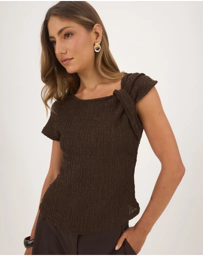 Atmos&Here - Winnie Textured Twist Jersey Top
