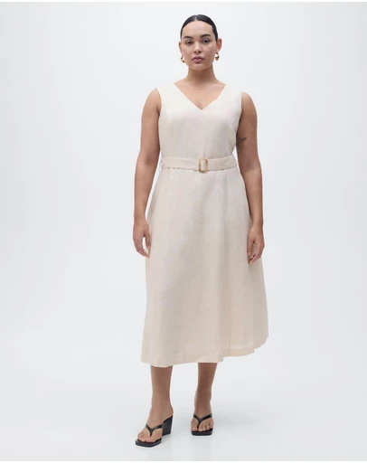 M.N.G - Laura Belt Linen Dress
