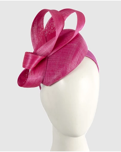 Max Alexander - Fuchsia Pillbox Racing Fascinator