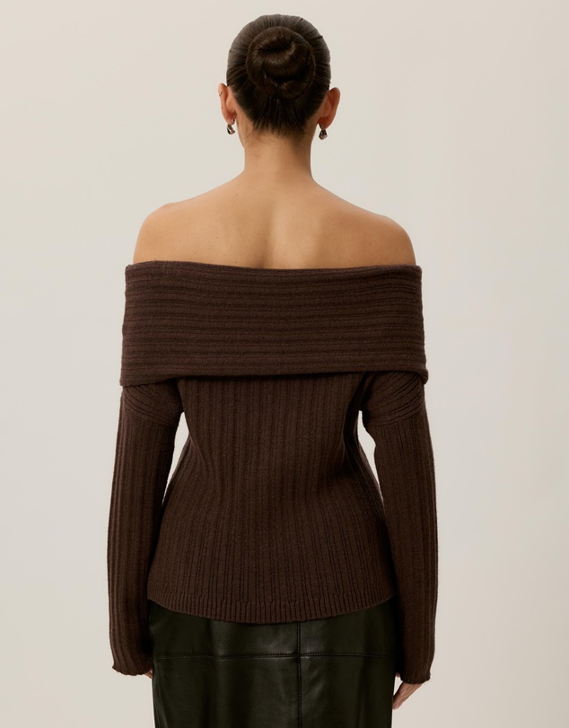 Tussah - Elena Ribbed Off The Shoulder Jumper