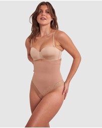 Bras N Things - Luxe Solutions Control High Waisted V String - Nude 3