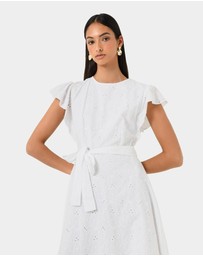 Forcast - Kavya Tie-Waist Cotton Dress