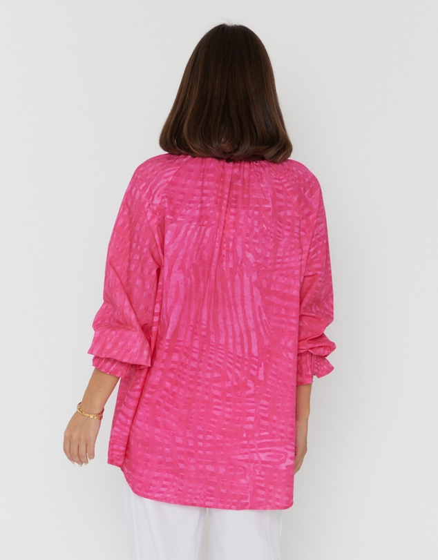ALEXANDRA - Meeka Blouse Hot Pink Brush Stoke