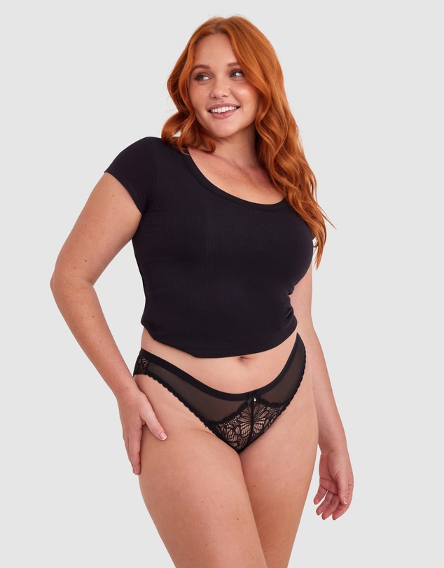 Bras N Things - Susannah Brazilian Knicker - Black