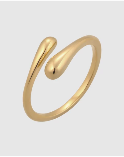 Elli Jewelry - Ring Minimalist 925 Sterling Silver Gold-Plated