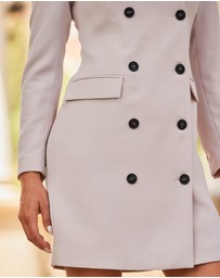Sosandar - Square Neck Double Breasted Blazer Dress
