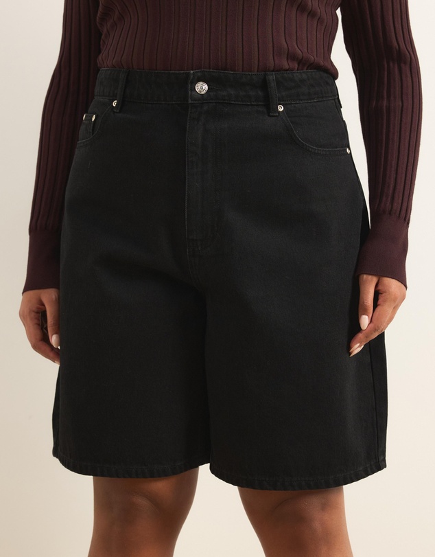 Atmos&Here Curvy - Ada Bermuda Denim Shorts
