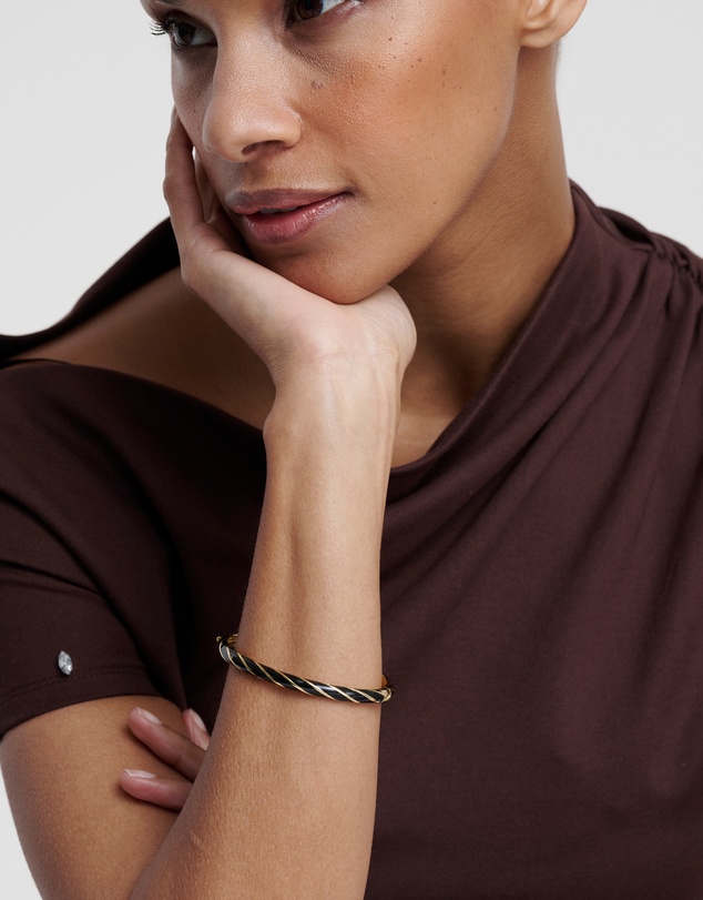 Ted Baker - TRINITY: Twist Enamel Hinged Bangle Bracelet