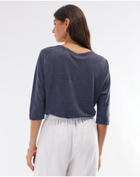 Amelius - Bronte Linen Three Quarter Jersey Top