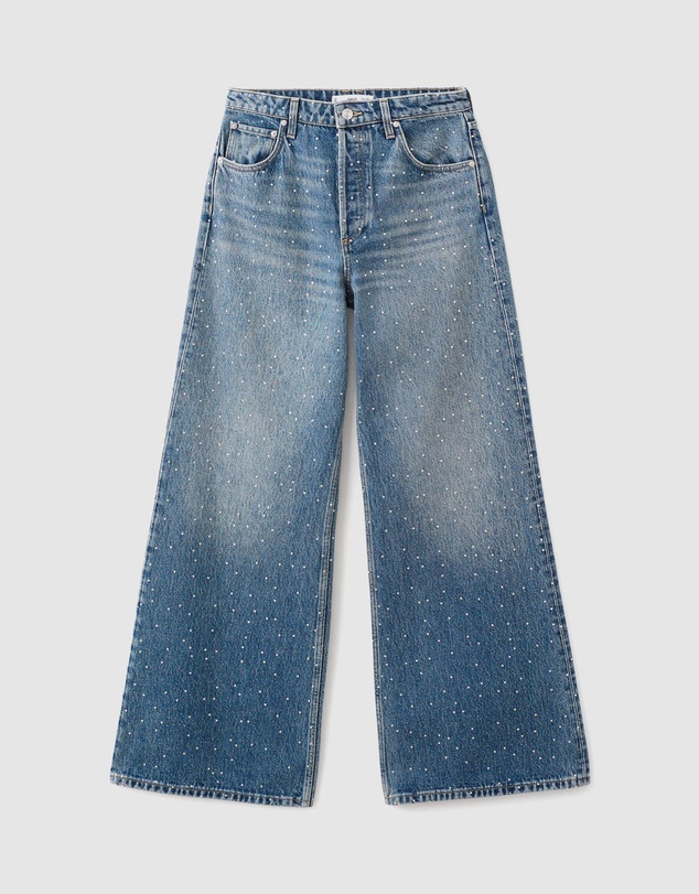 M.N.G - Wide-Leg Jeans With Rhinestones