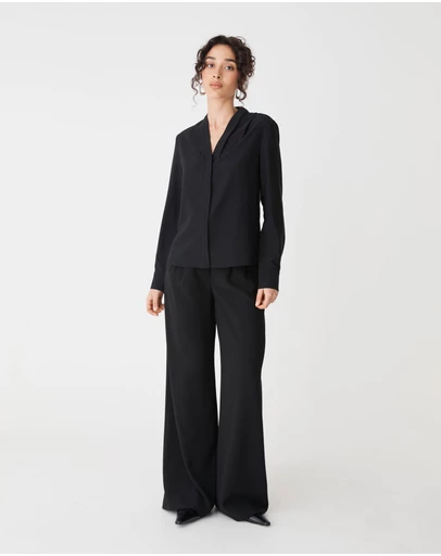 Forcast - Claudia Pleat Neck Blouse