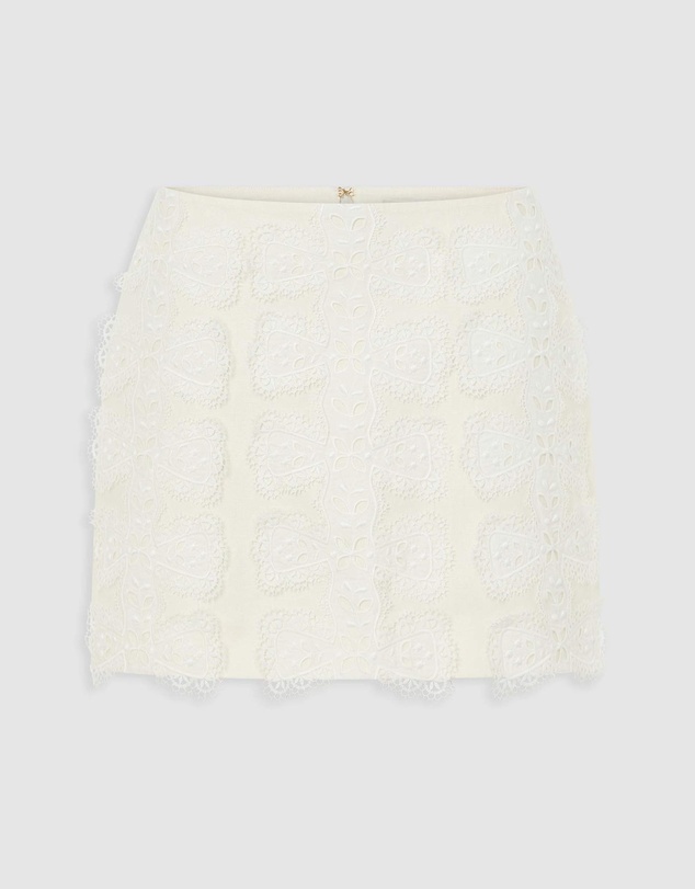 Oroton - Broderie Trim Mini Skirt