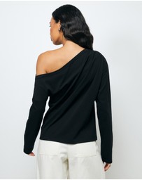 AERE - Caia Off Shoulder Long Sleeve T-Shirt