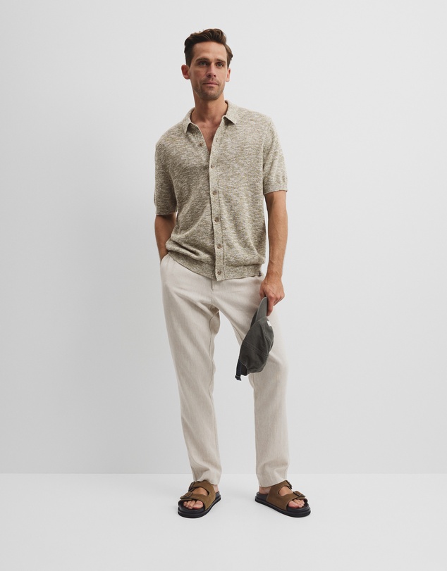 Country Road - Linen Cotton Slub Knit Shirt