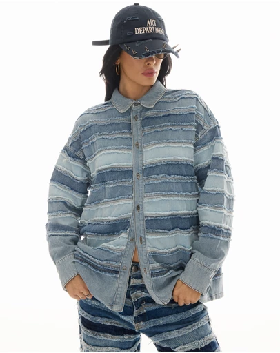 THE TALES - Layered Hand Worked Denim Shirt