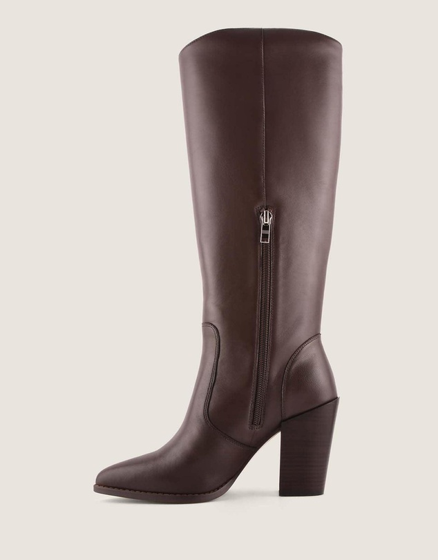 Shelly Shen - RORY HEEL LONG BOOTS BROWN LEATHER