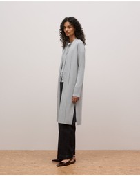 Trenery - Merino Classic Crew Cardigan in Grey Marle