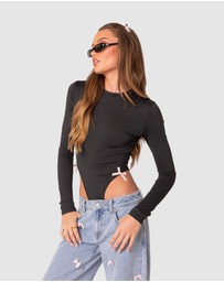 EDIKTED - High Leg Long Sleeve Bodysuit