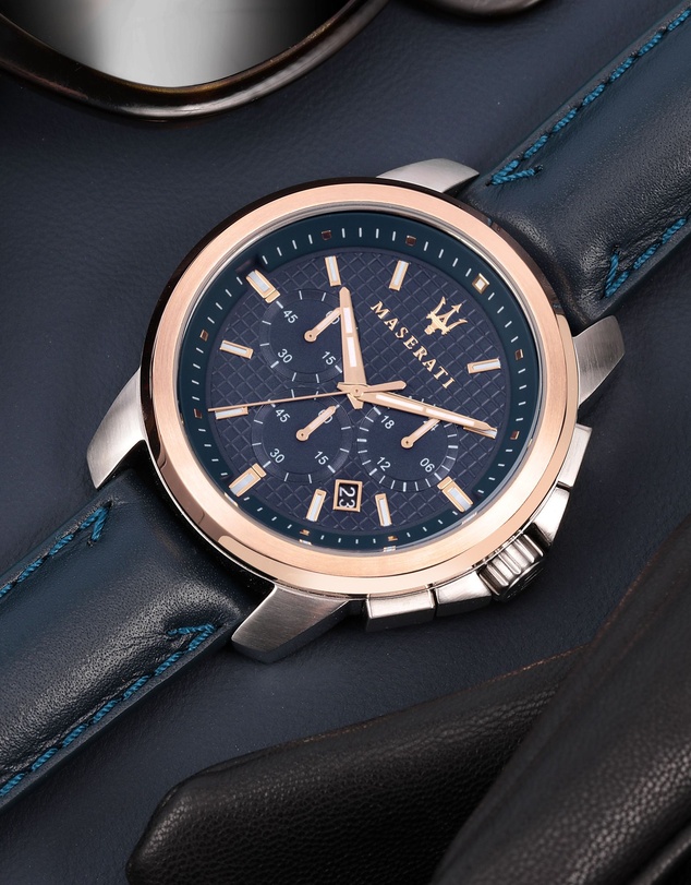 Maserati - Maserati Successo Navy Blue Chronograph