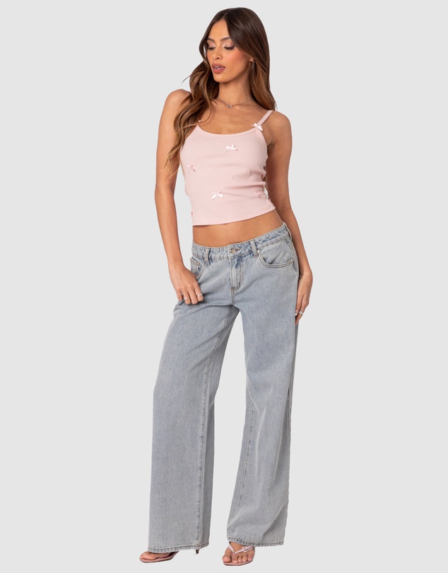EDIKTED - Emilia ribbed bow tank top