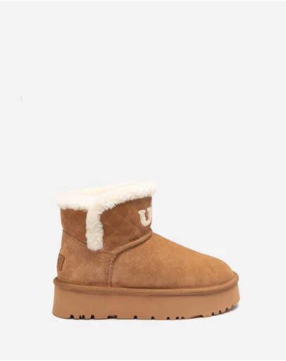 Ozwear Connection Uggs - Ugg Bondi Matelasse Platform Shearling Mini Boot