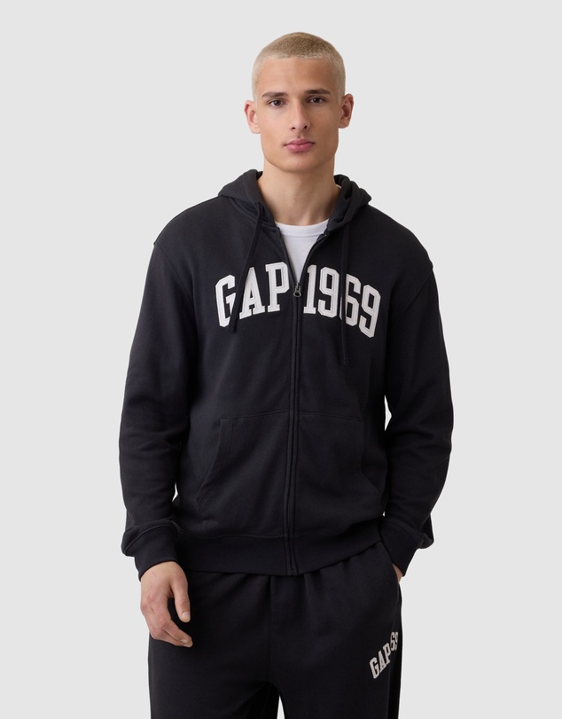 GAP - French Terry Relaxed Gap 1969 Logo Zip Hoodie